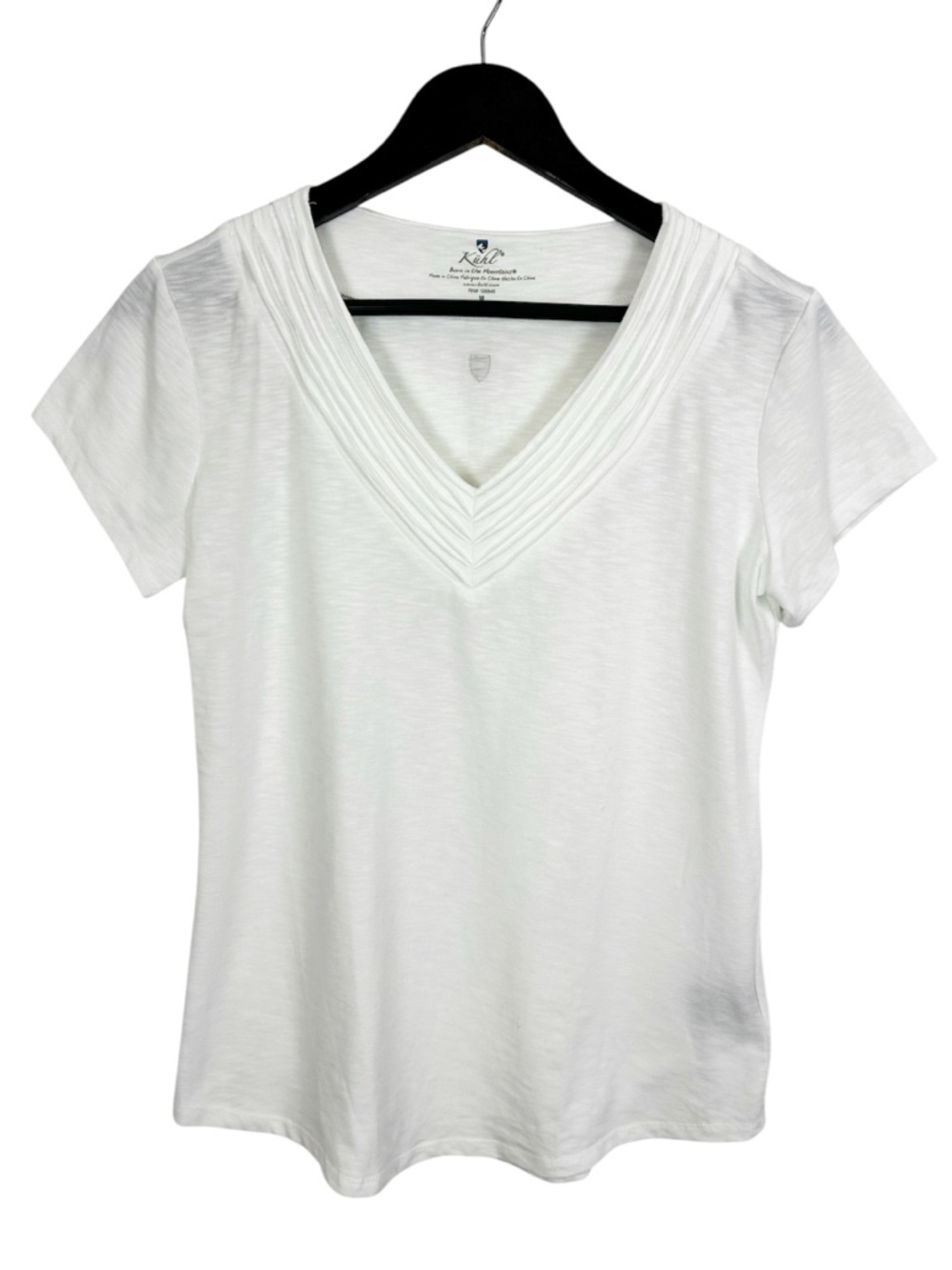 Kuhl Women's Short Sleeve V-Neck T-Shirt Size Medium White
